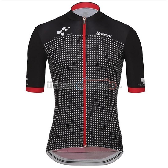 Abbigliamento Ciclismo Tour de Suisse Helvetia Manica Corta 2018 Nero Rosso